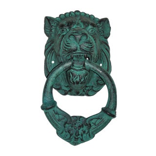 Verdigris Metal Lion's Head Ring For Sale