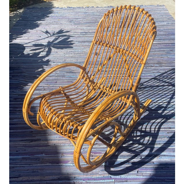 Gorgeous rocking chair in excellent condition! Attributed to Italian designer Franco Albini, yet unmarked. Strong and...