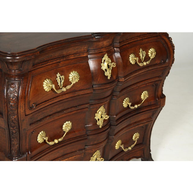 Provincial french chest of drawers with intricate carving south-west france walnut mid-18th century dimensions: h x w x d:...