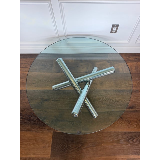 Mid 20th Century Mid 20th Century Attributed to Milo Baughman "Jax" Chrome & Glass Coffee Table For Sale - Image 5 of 8