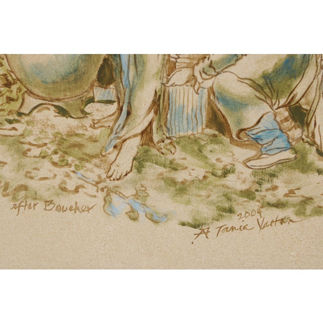 Pair Artist Signed Chinoiserie Style 2 Drawer Open Bookcases For Sale - Image 14 of 18