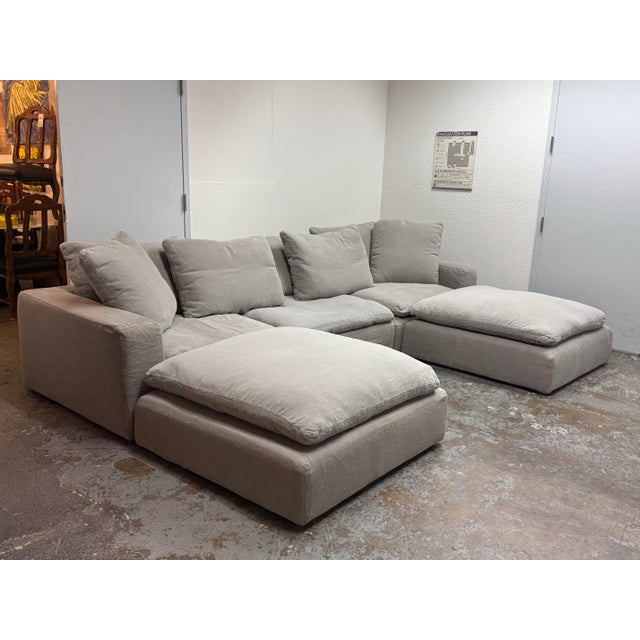 Contemporary Restoration Hardware Cloud Modular U-Sectional, Set of Five For Sale - Image 3 of 12