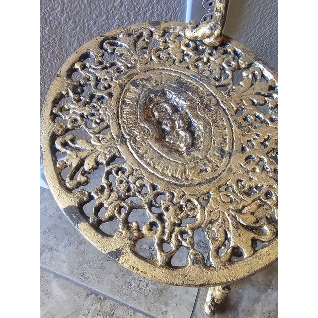 Antique French Rococo Revival Gilt Metal Étagère / Three-Tier Display Stand For Sale In Phoenix - Image 6 of 6