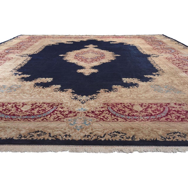Victorian Vintage Persian Kerman Rug - 11'09 X 17'06 For Sale - Image 3 of 9