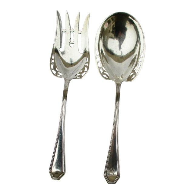 Sterling Silver Salad Set by Reed & Barton Circa 1910 - Set of 2 For Sale