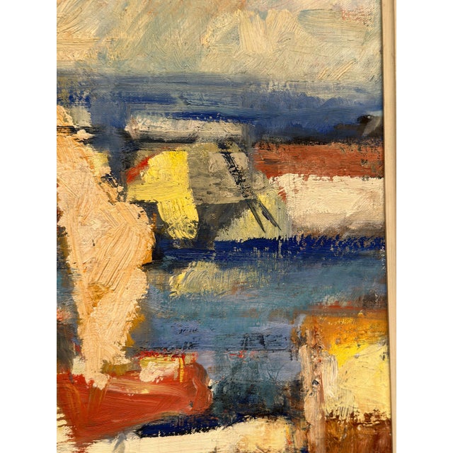 Abstract Harbour Motif, 1950s, Oil on Canvas, Framed For Sale - Image 15 of 16