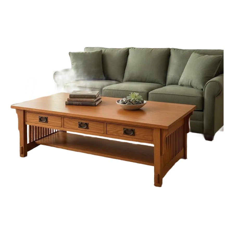 Mission Crofter Style 6 Drawer Coffee Table - Micheal Cherry | Chairish