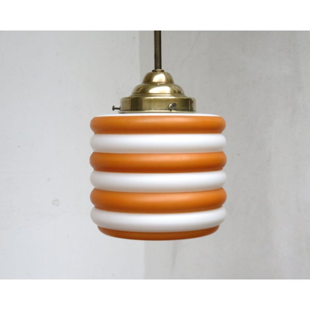 Metal Vintage Pendant Lights in Patinated Brass, 1920s, Set of 2 For Sale - Image 7 of 18