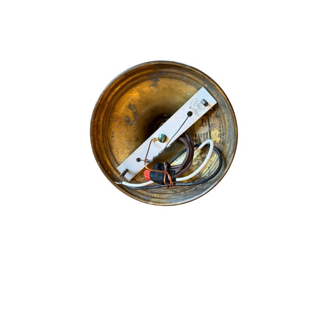 Mid 20th Century Mid-Century Pressed Glass Semi-Flushmount Ceiling Light Fixture For Sale - Image 4 of 6