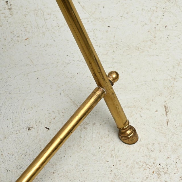 1970s 1970s Italian Neoclassical Brass Mirrored Tray Table For Sale - Image 5 of 5