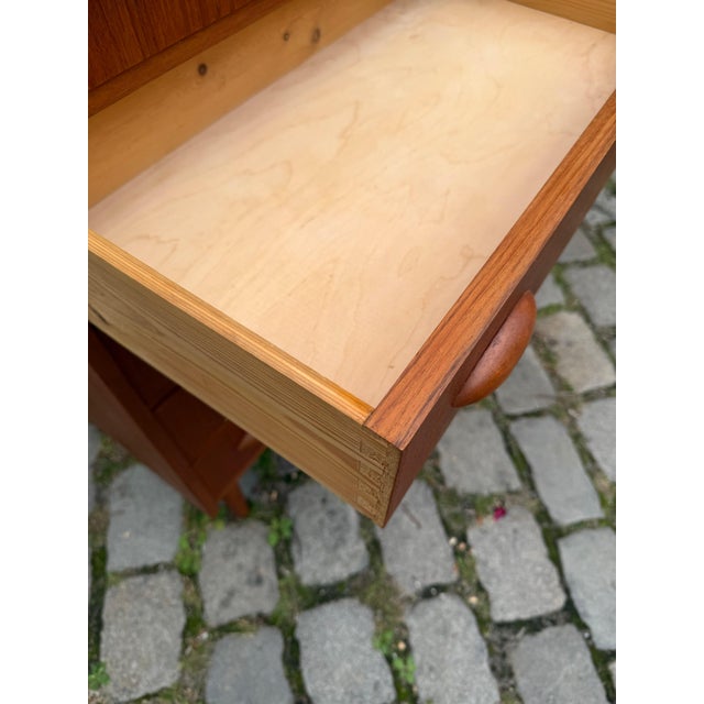 Brown Danish Teak Chest of Drawers with Shell Handles and Lock For Sale - Image 8 of 11