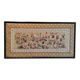 Mid-20th Century Chinese Hand-Embroidered Silk Panel – "Hundred Children" Motif For Sale