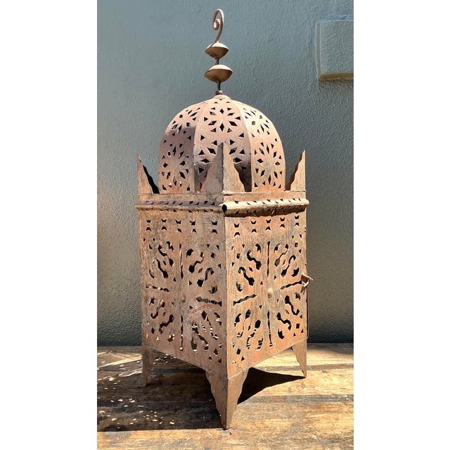 Mid 20th Century Vintage Punch Cut Lantern For Sale - Image 5 of 12