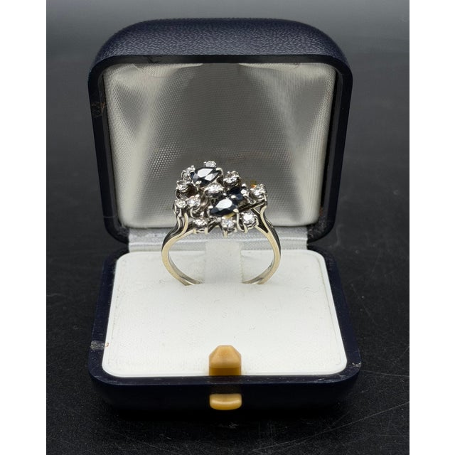 Cluster Ring in 750 Gold with Diamond and Sapphire, 1960s For Sale - Image 15 of 15