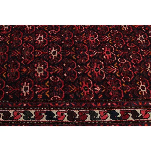 Navy Blue 1950s Vintage Persian Hamedan Area Rug 3'6" X 16'5" For Sale - Image 8 of 12
