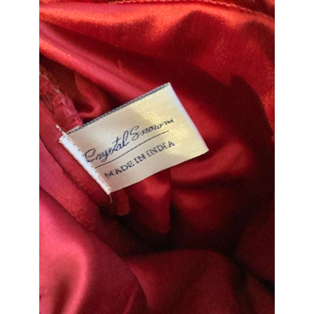 2000 - 2009 2000s Red Velvet Stocking With Striped Accent For Sale - Image 5 of 7