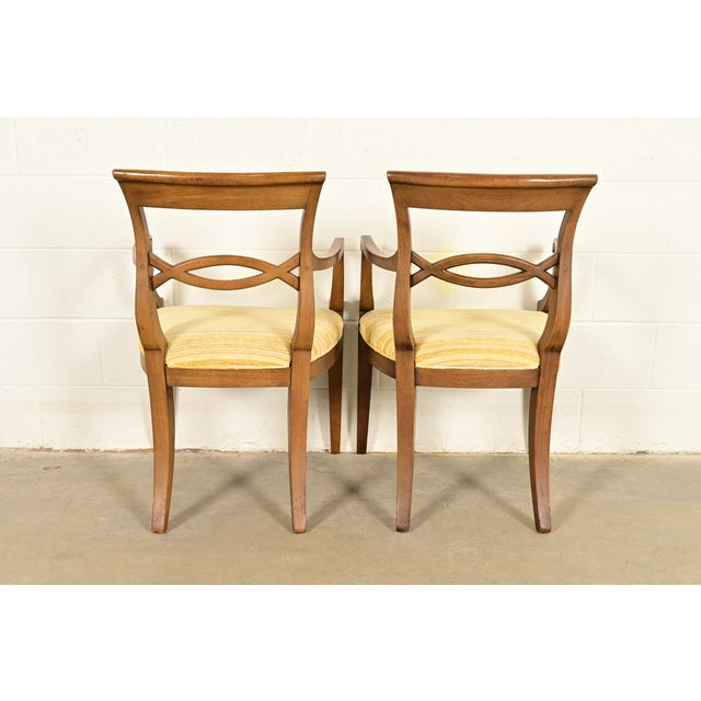 Kindel Furniture Style Regency Carved Walnut Armchairs, Pair For Sale - Image 13 of 15