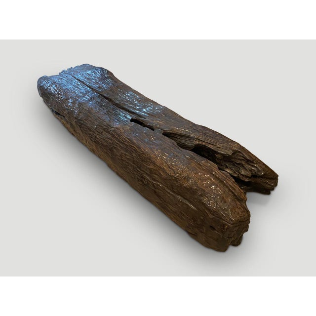 2010s Andrianna Shamaris One Hundred Year Old Erosion Teak Wood Coffee Table For Sale - Image 5 of 5