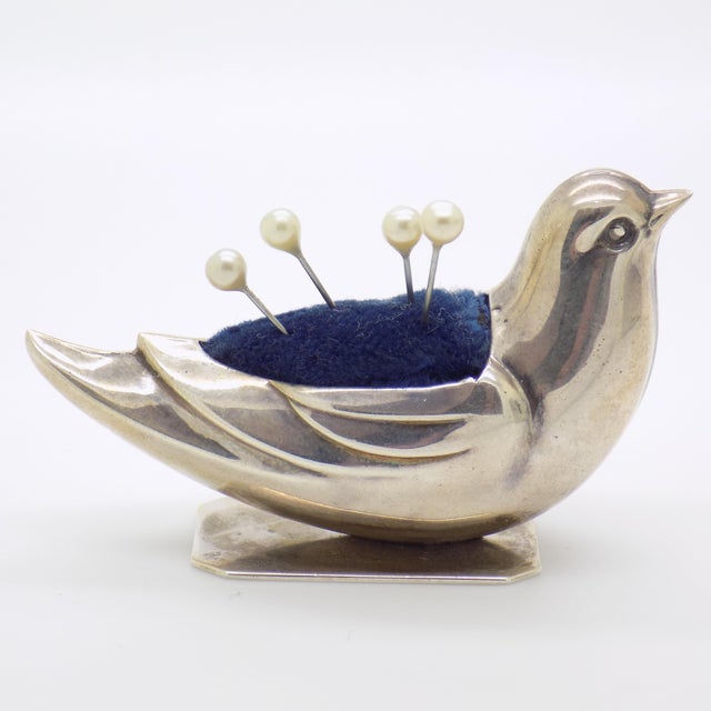 Vintage Italian Handmade Sterling Silver 925 Bird-Shaped Pin Cushion, Italy, 1970s For Sale - Image 6 of 13