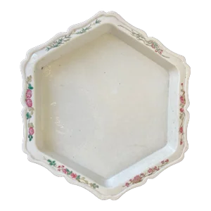 Vintage Asian Ceramic Hexagonal Dish Catchall Bowl