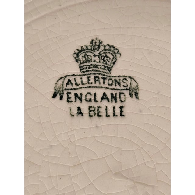 Early 20th Century Early 20th Century English Green Transferware Soup Bowl For Sale - Image 5 of 10