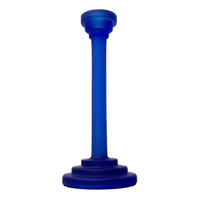 Postmodern Blue Glass Candleholder, 1990s For Sale