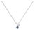 14K White Gold 6x4mm Pear Blue Sapphire and Diamond Accent Charm Pendant Necklace - 18" Inches For Sale