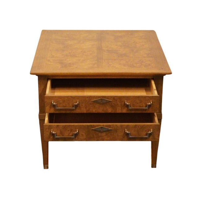 Mastercraft Mastercraft Furniture Burled Walnut Italian Neoclassical Tuscan Style 24" Accent End Table For Sale - Image 4 of 10