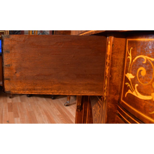 1890s Antique English Sheraton Mahogany Inlaid Server / Buffet For Sale - Image 9 of 12