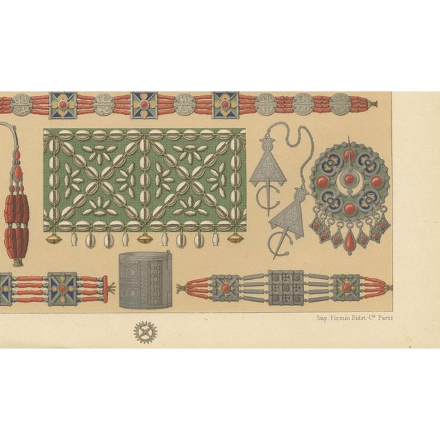 Paper Racinet, Afrique: Kabyle Jewelry from Algeria, 1888, Lithograph For Sale - Image 7 of 10