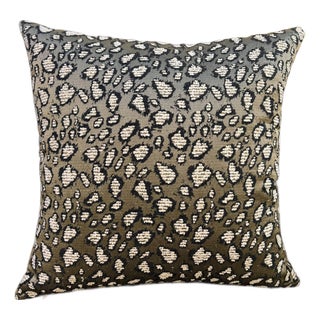 Woven Monochrome Leopard Motif Cushion Cover For Sale