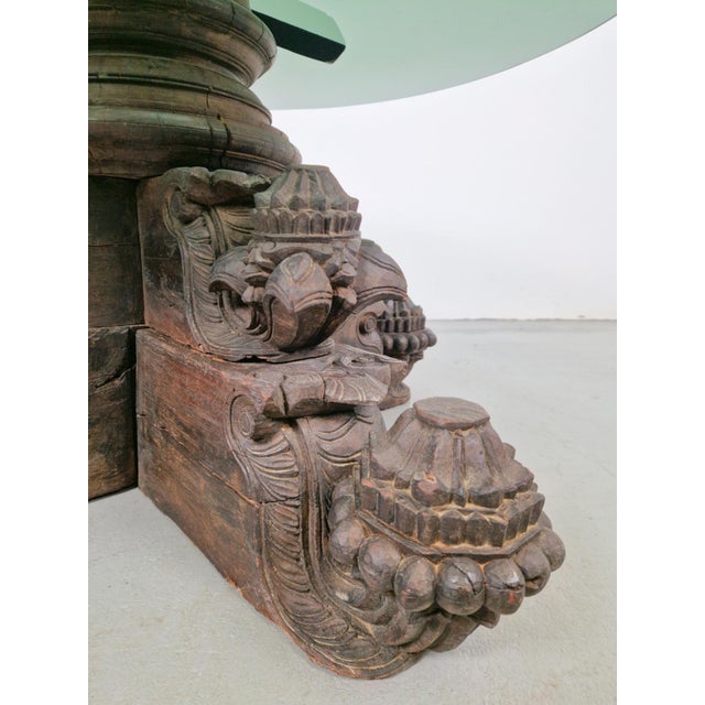 Anglo-Indian Hand-Carved Hardwood and Glass Coffee Table, 1890s For Sale - Image 6 of 18