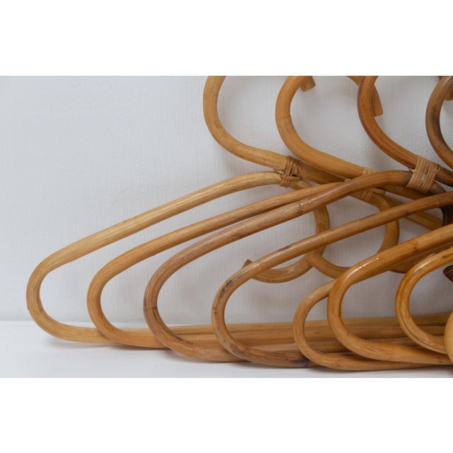 Beige Vintage Italian Bamboo and Rattan Coat Hangers, 1960s, Set of 11 For Sale - Image 8 of 13