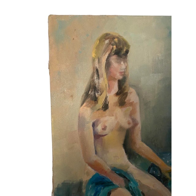 Vintage Oil Painting on Canvas of Female Nude, Signed Diane Ottenberg Circa 1950 For Sale In Philadelphia - Image 6 of 8