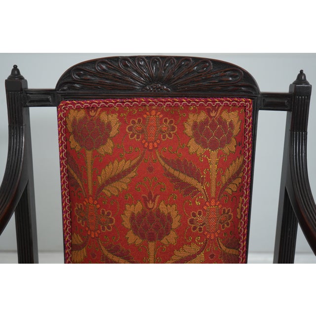 19th Century Pair Antique 19th Century English Sheraton Mahogany Armchairs For Sale - Image 5 of 18