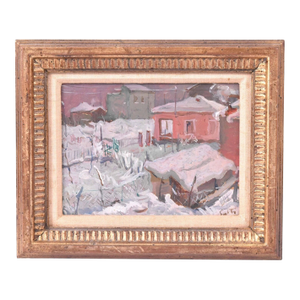 Vintage Original Ugo Setti Expressionism Winter in Italy Landscape Oil Painting