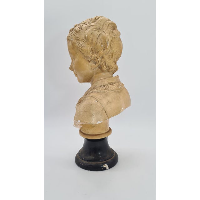 Bust of Boy in Plaster, 1890s For Sale - Image 6 of 14