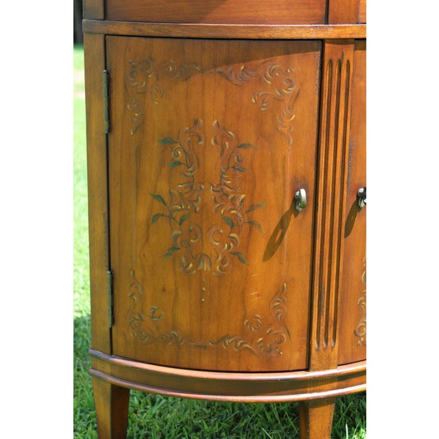 2000 - 2009 Ethan Allen Paint Decorated Demilune Commode For Sale - Image 5 of 18