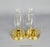 Mid-Century Modern Pair of Vintage Brass Candlestick Holders With Fluted Glass Hurricane Shades For Sale - Image 3 of 6