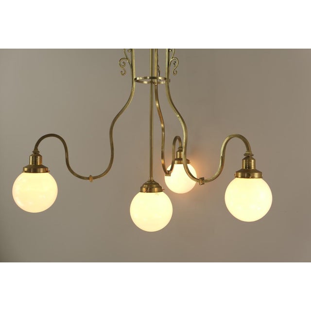 Large Coffee House Chandelier from Wiener Werkstätte, Vienna, Austria, 1915s For Sale - Image 6 of 16