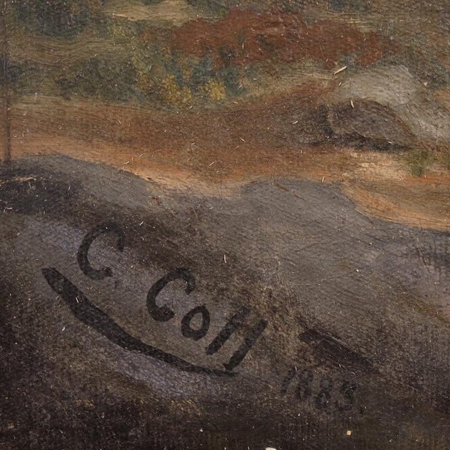 Late 19th Century C. Coll, Spanish Landscape, 1883, Oil on Canvas For Sale - Image 5 of 16