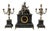 Table Clock and Candelabra Garnish, 19th Century, Set of 3 For Sale