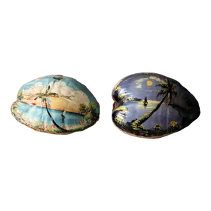 Vintage Hand Painted Coconuts Pair