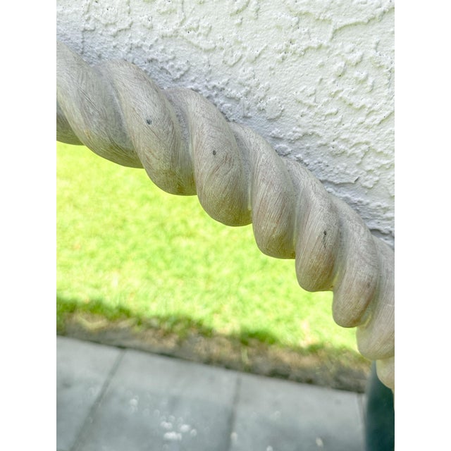 Tan Vintage Rope Frame Oval Mirror With Tassel Detail For Sale - Image 8 of 14