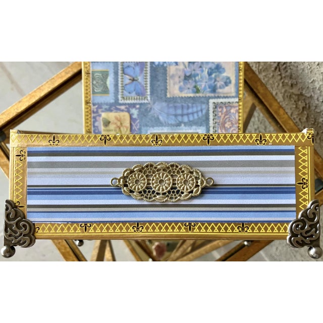 Sky Blue Circa 2000 ProCigar Festival Decoupage-Inspired Jewelry Box / Sampler Cigar Box - Dominican Republic For Sale - Image 8 of 12