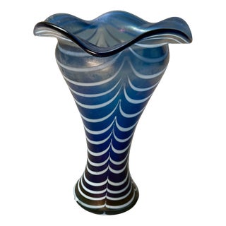 Vintage Mermaid Swirl Vase in Glass, 1970s For Sale