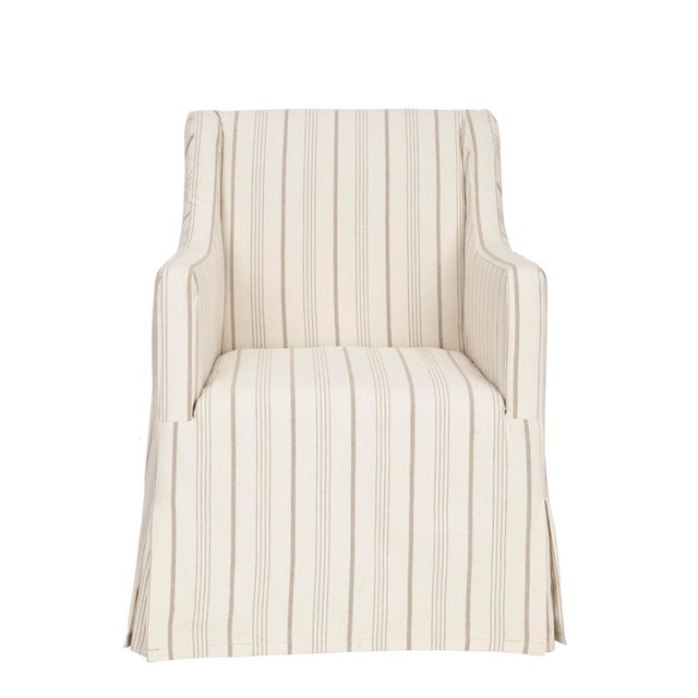 2020s Slipcover Chair in Beige & Java For Sale - Image 5 of 5