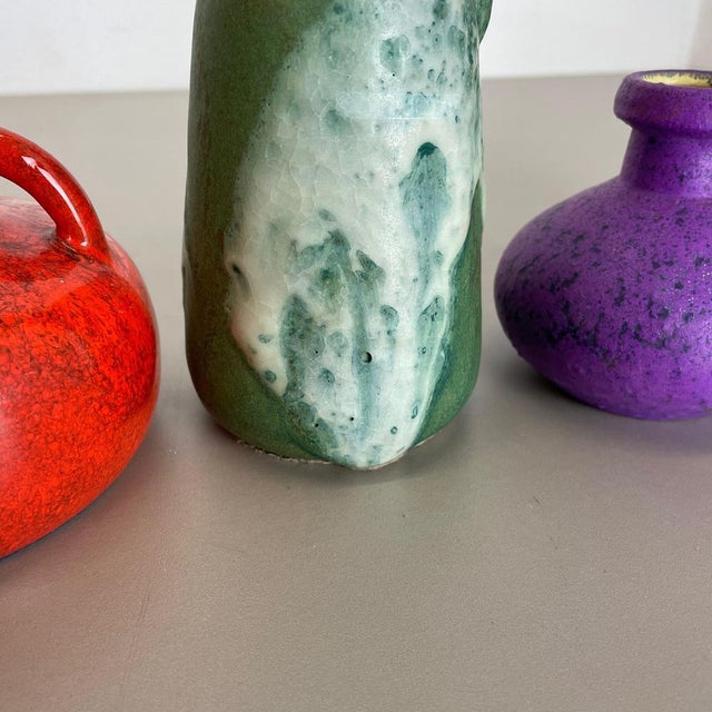 Multicolor Ceramic Pottery Vases from Otto Keramik, Germany, 1970s, Set of 5 For Sale - Image 10 of 18