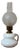 Electrified Table Oil Lamp in White Glass For Sale