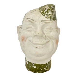 1940's World War II Soldier Head Bisque Vase For Sale
